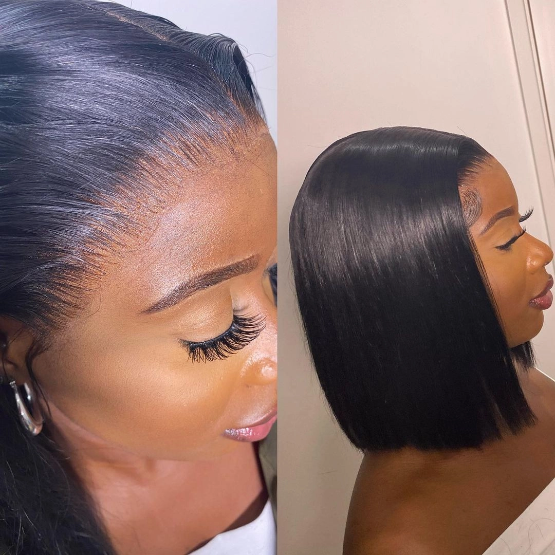13*6 Skin Melt Lace Front BOB Wig Invisible Swiss Lace  Invisible Knots