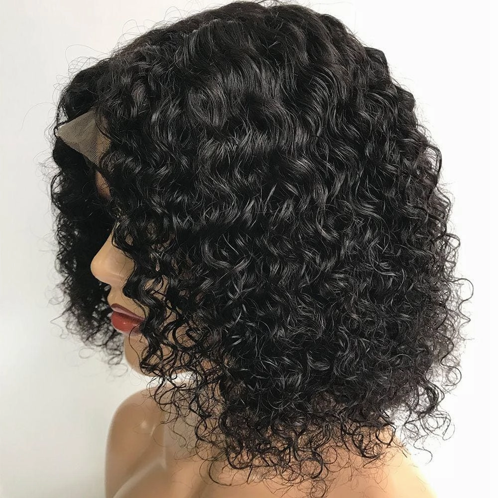 4X4 Closure Bob Wig Water Wave Short Lace Wig Human Hair