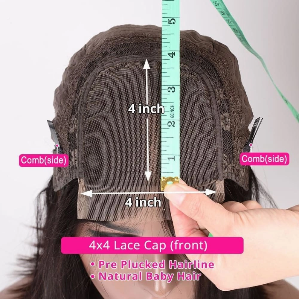 4X4 Closure Bob Wig Water Wave Short Lace Wig Human Hair