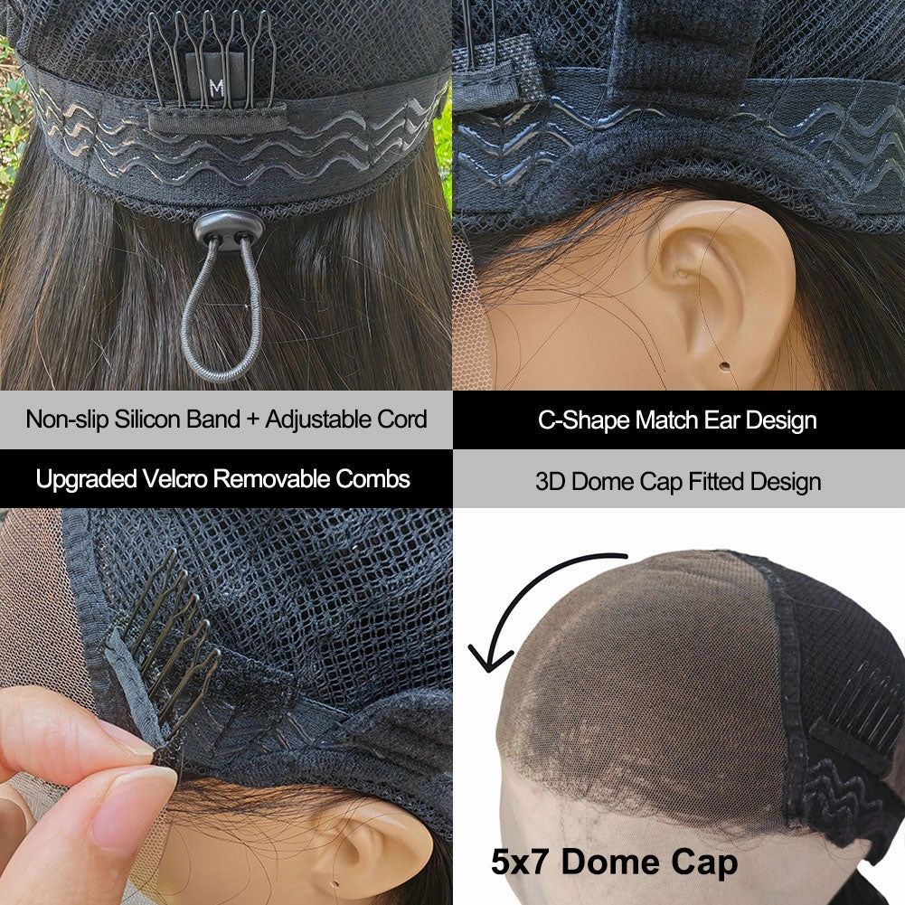 9x6/13x6 Drawstring 3D Fitted Pre-Cut HD Lace Closure Wig Highlight Light Yaki Bob