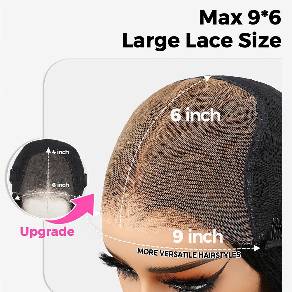 9x6 PartingMax HD Skin Melt Lace Wear Go Glueless Pre-cut Human Hair Lace Bob Wig