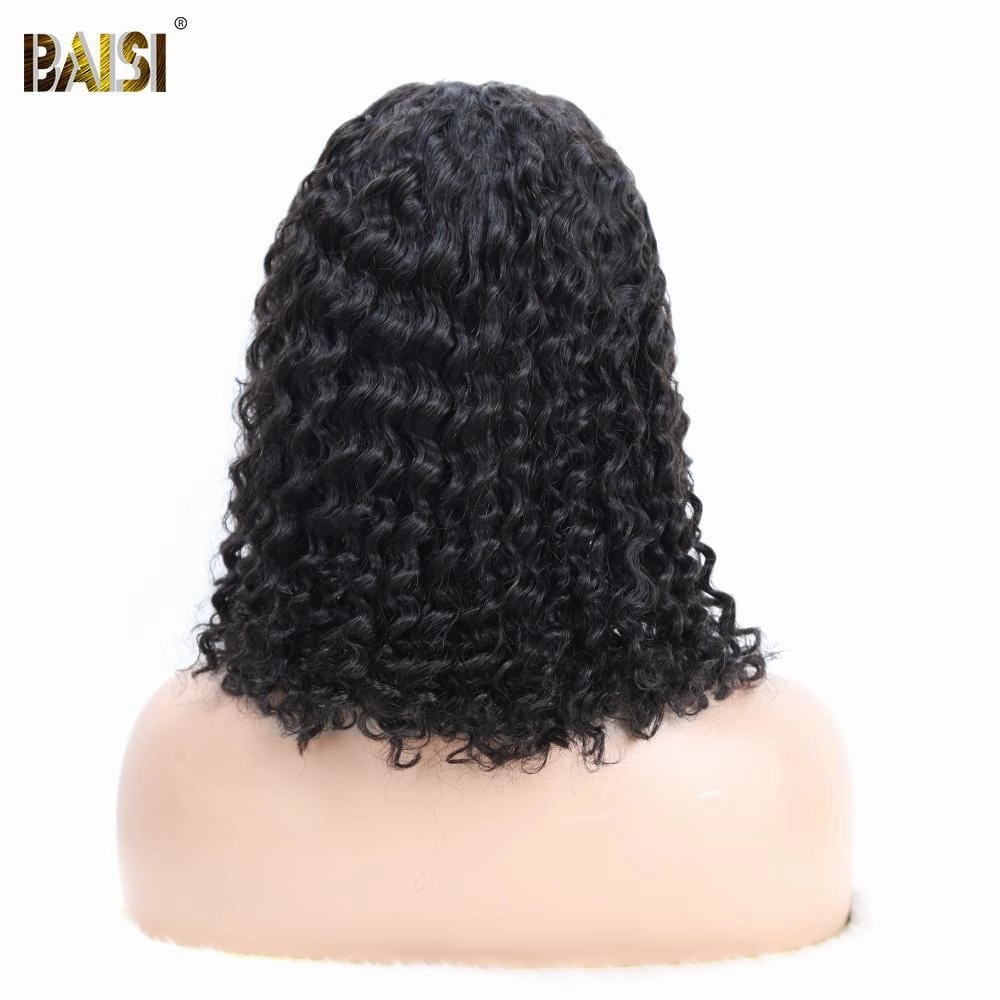 BAISI 12A Curly Bob Wig 100% Human Hair 200% Density