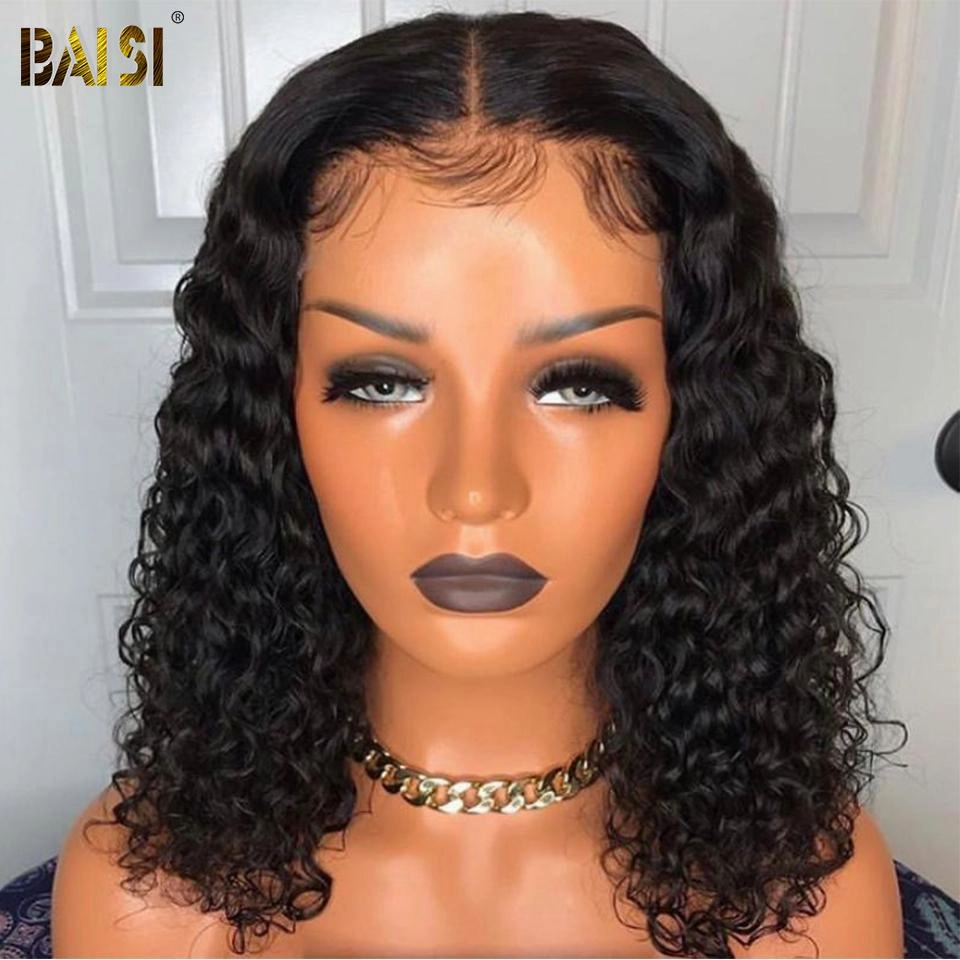 BAISI 12A Curly Bob Wig 100% Human Hair 200% Density