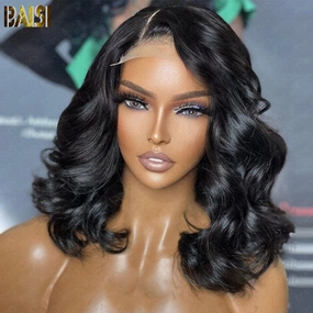 BAISI 12A Natural Wave Bob Wig 100% Human Hair