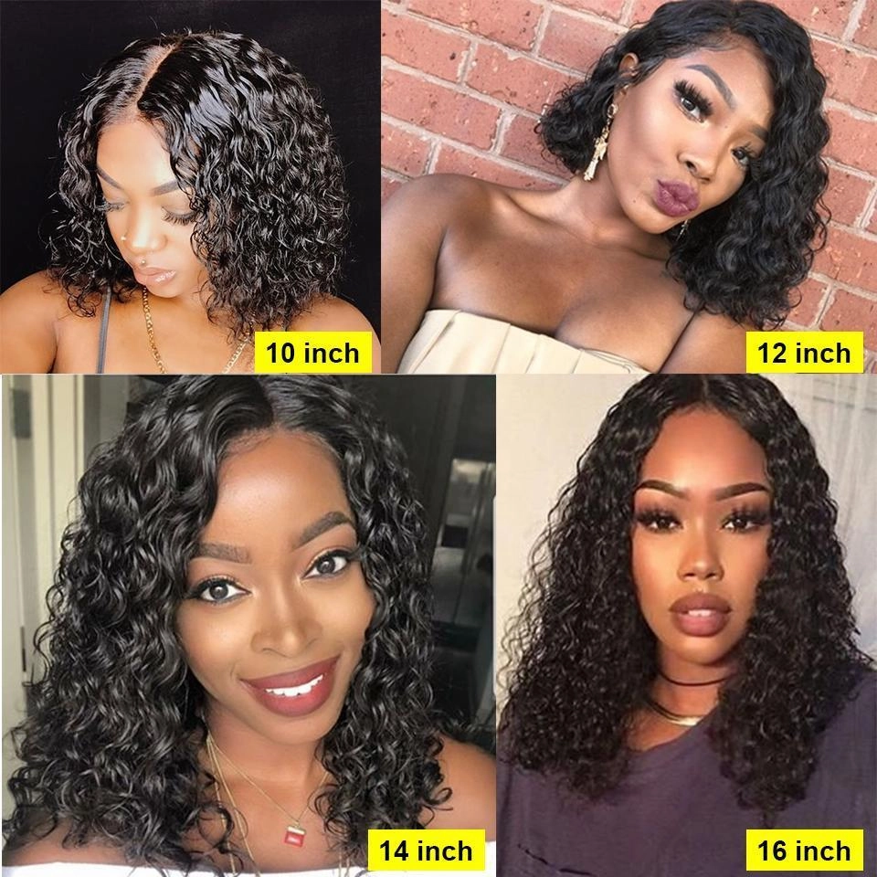 BAISI 12A Water Wave Bob Wig 100% Human Hair