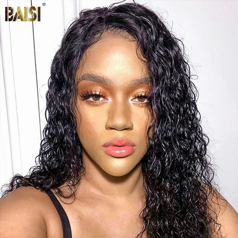 BAISI 12A Water Wave Bob Wig 100% Human Hair