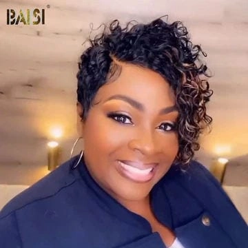 Baisi 1  Curly Highlight Wig 1 Straight BoB Wig 1 Machine Made Wig=$199