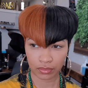 BAISI 1B/Ginger Machine Made Short Cut Wig