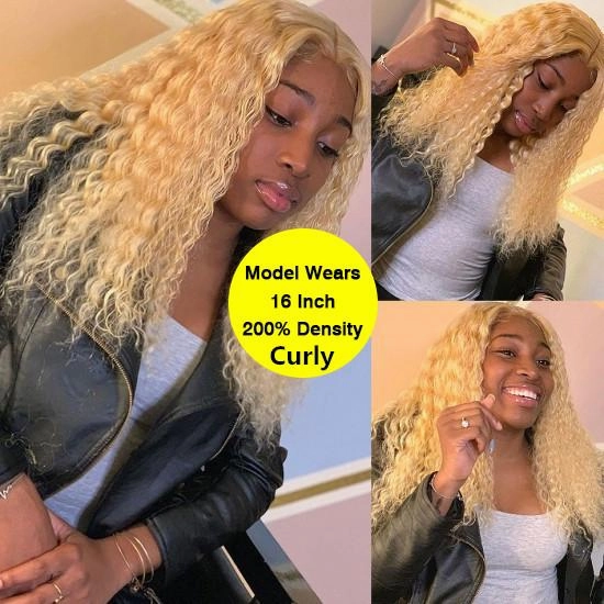 BAISI #613 Bob Wig Curly / Deep Wave Blonde