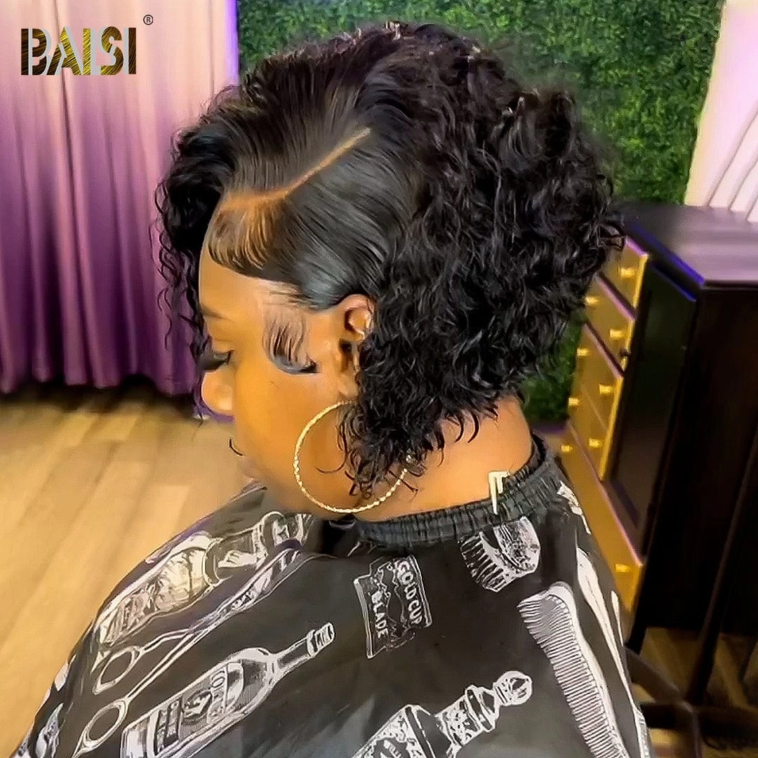 Baisi $69 Wholesale Price Sexy Curly BoB Wig Black Color