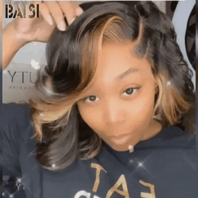 Baisi $89 Wholesale Price Side Part Highligt Wavy Style Lace BoB Wig
