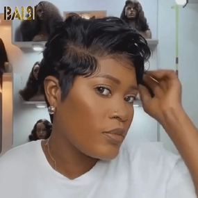 BAISI Already Style Fashion Pixie Short Cut Wig