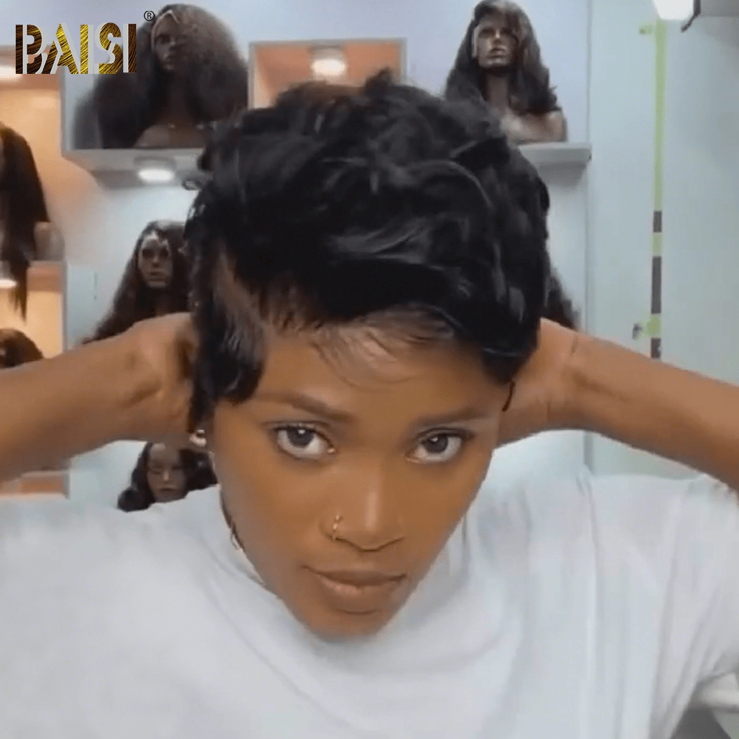 BAISI Already Style Fashion Pixie Short Cut Wig