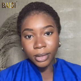 BAISI Black Afro Curly Super Short Lace Wig