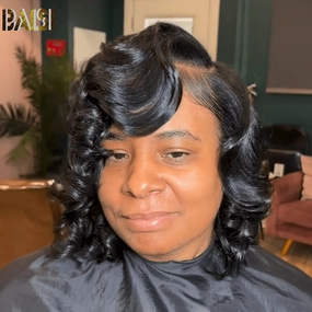 BAISI Bleached Knot Egg Curl BOB Wig