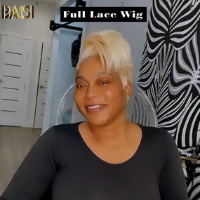 BAISI Blonde Sexy  Full Lace Pixie  Wig