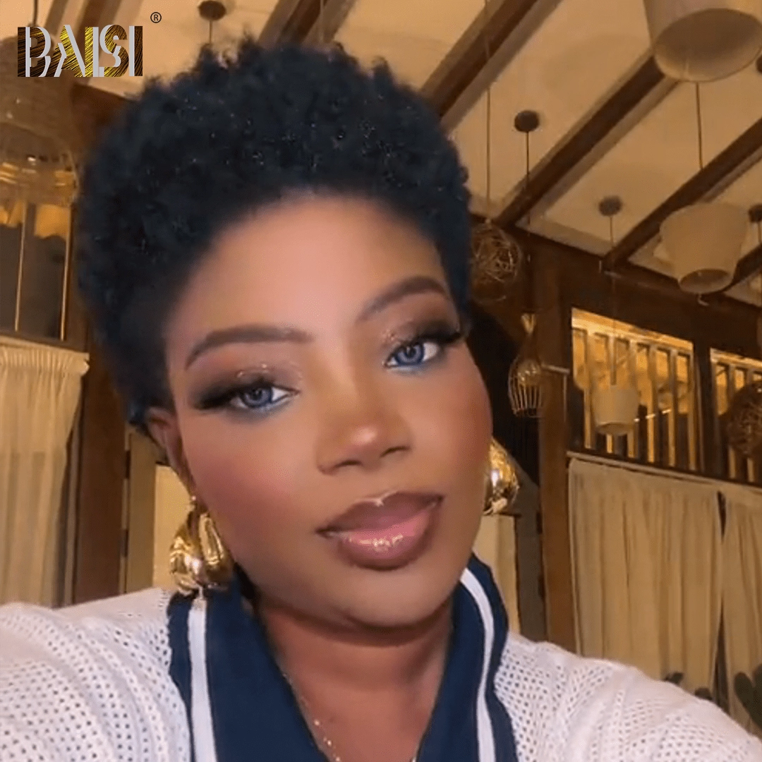 BAISI Bouncy Afro Curl Glueless Wig