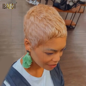 BAISI Brown Mix Blond Short Pixie Wig