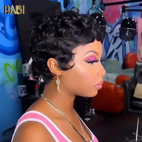 BAISI Charming Finger Wave Pixie Lace Wig
