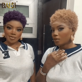 BAISI Charming Super Short  Afro Lace Wig
