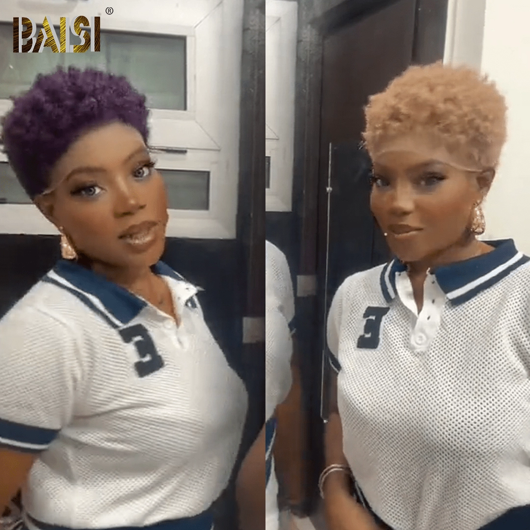 BAISI Charming Super Short  Afro Lace Wig