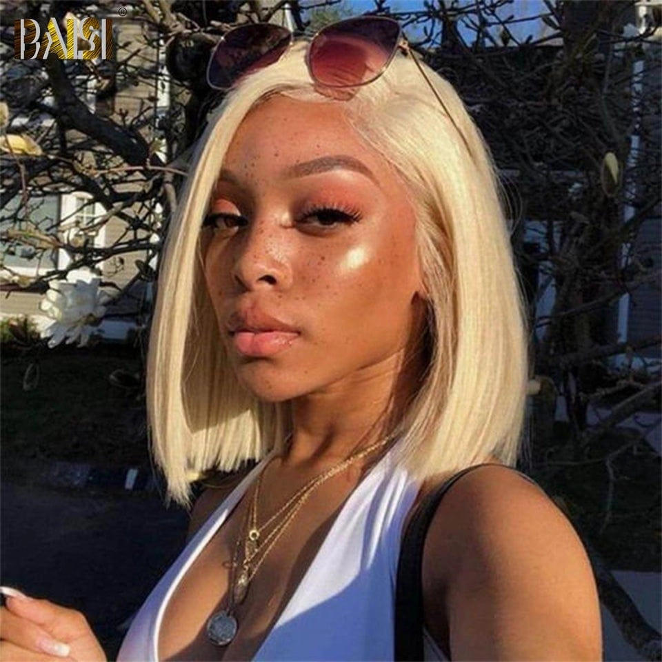 BAISI Color Bob Lace Wig Human Hair