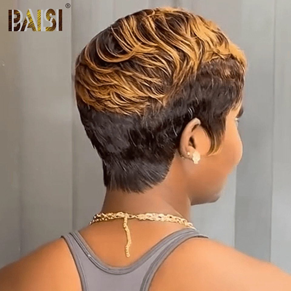 BAISI Cool Short Pixie Highlight Lace Wig