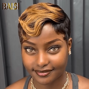 BAISI Cool Short Pixie Highlight Lace Wig