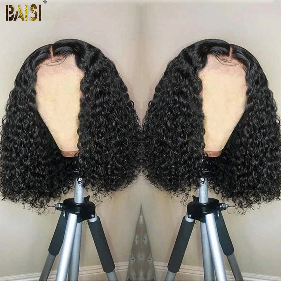 BAISI Curly Bob Wig 100% Human Hair
