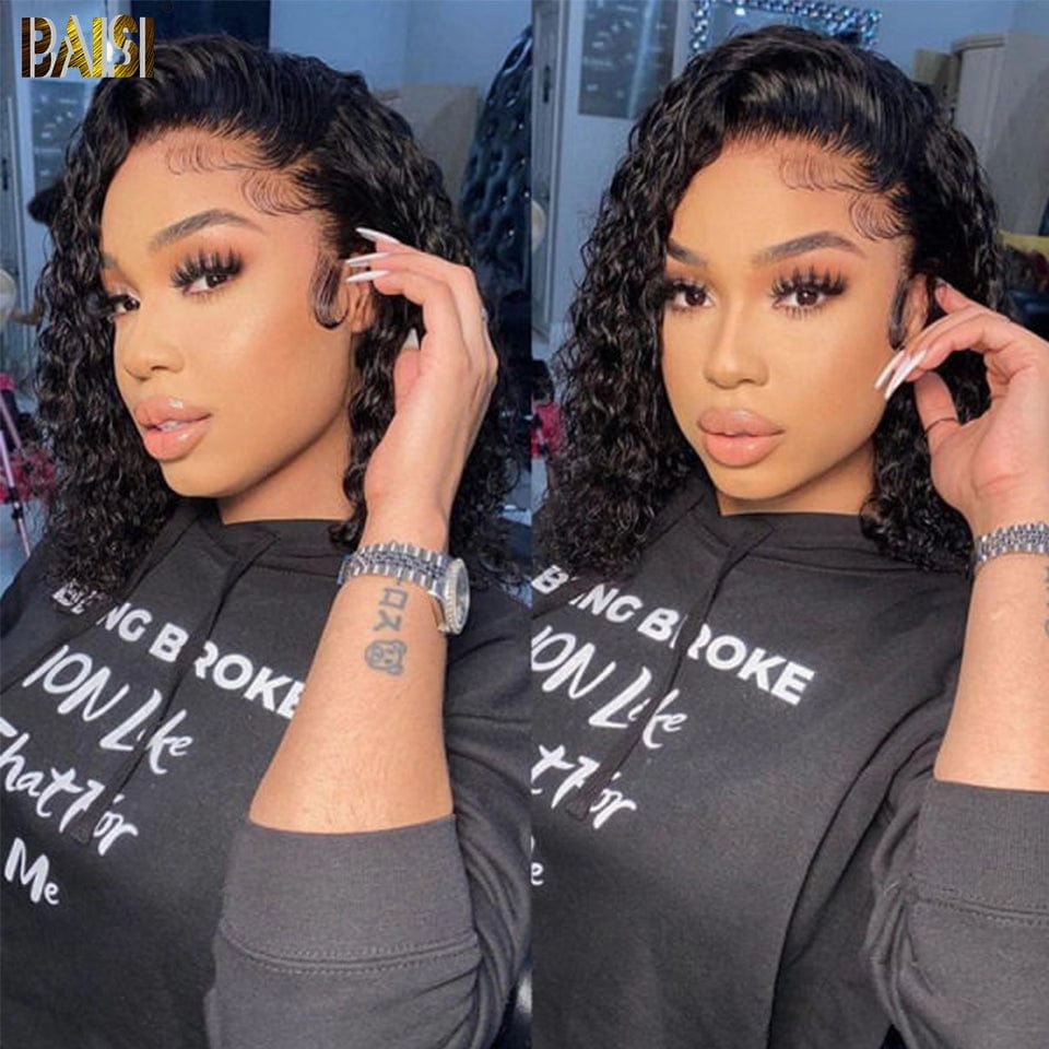 BAISI Curly Bob Wig 100% Human Hair