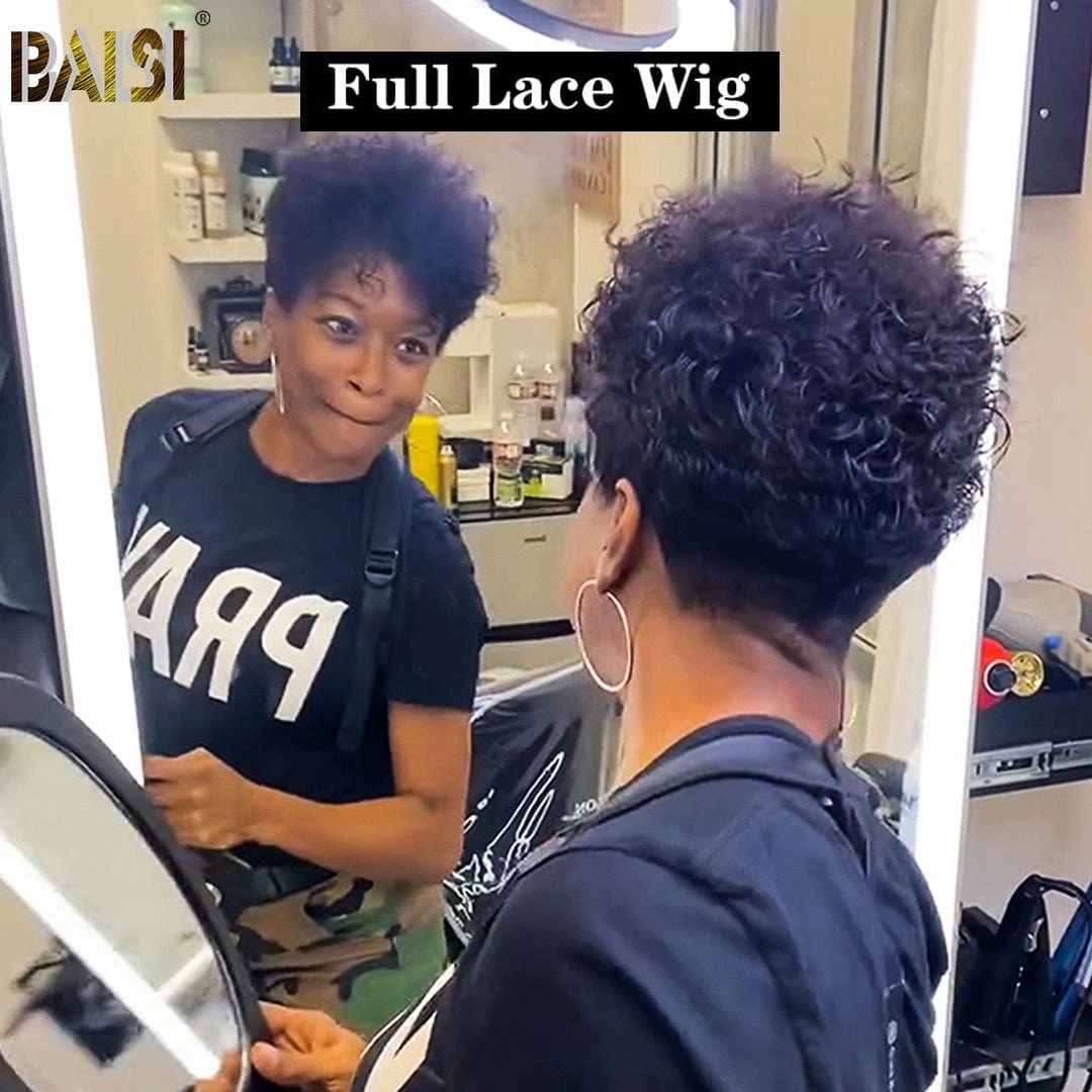 BAISI Curly Full Lace Shot Wig