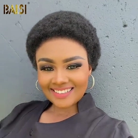 BAISI Cute Afro Short Cut Pixie Wig