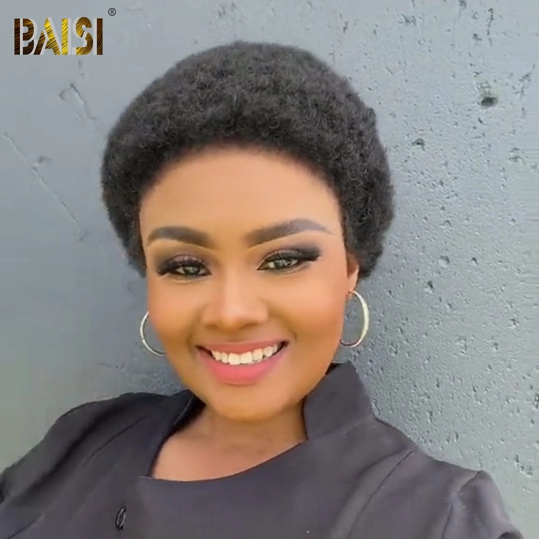 BAISI Cute Afro Short Cut Pixie Wig