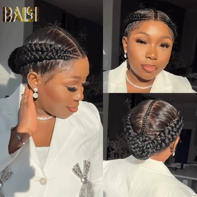 BAISI Cute Full Lace With Braid Wig