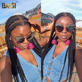BAISI Cute Long Braid Full Lace Wig