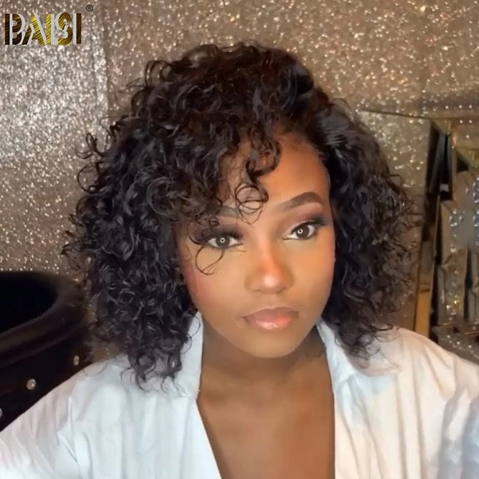 BAISI Deep Wave Bob Wig 100% Human Hair