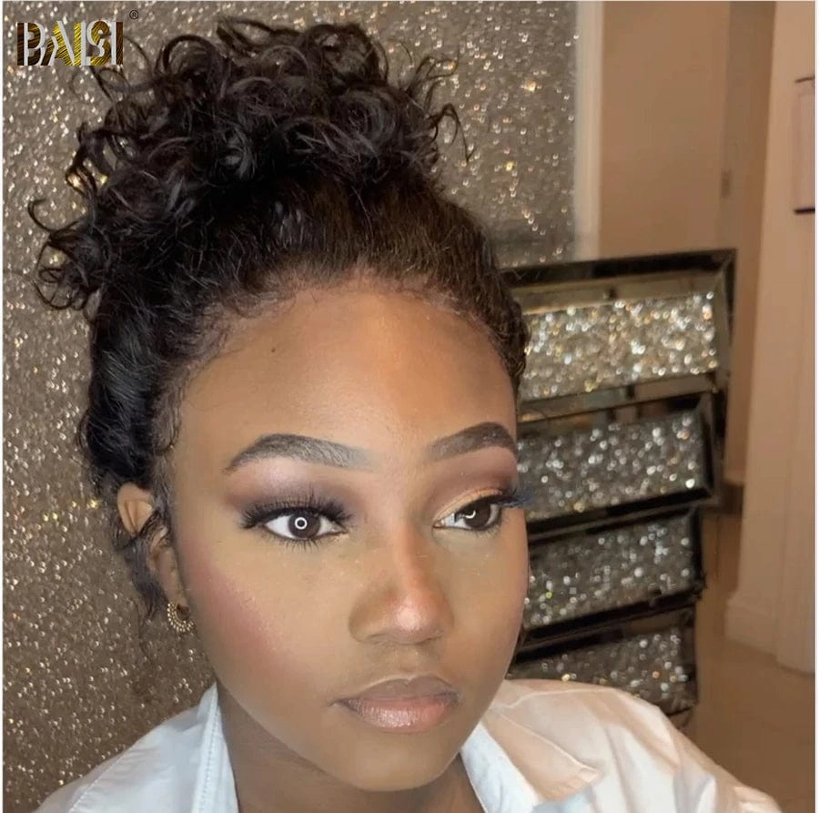 BAISI Deep Wavy BOB Gluleless Lace Wig