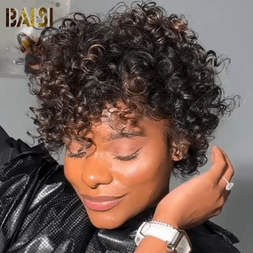 Baisi Egg Curl With Highlight Bang Lace Wig