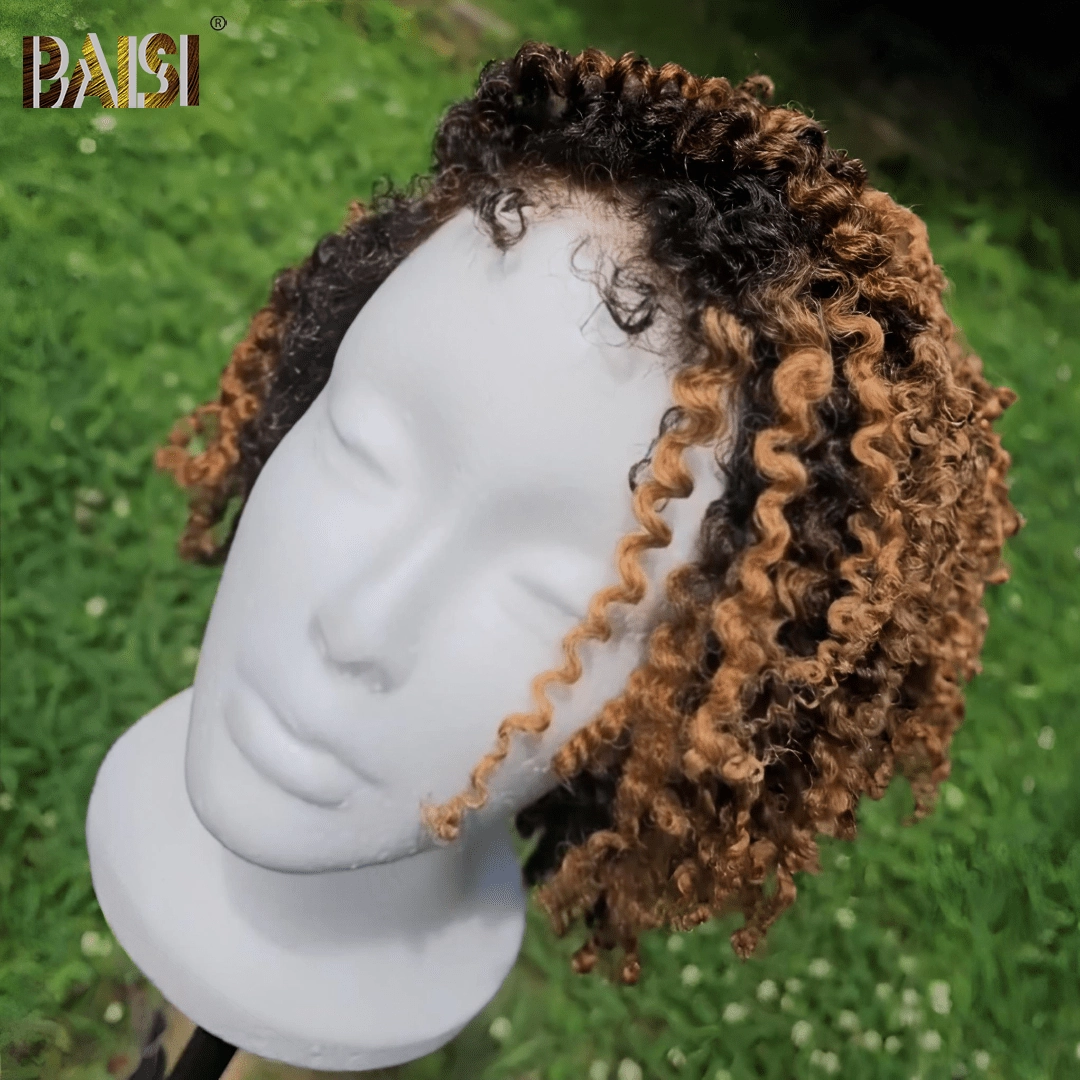 BAISI Fashion Highlight Kinky Curly BOB Wig