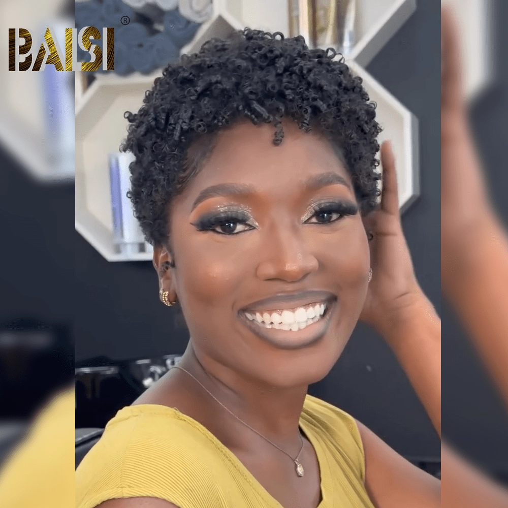 Baisi Fashion Short Afro Curly Wig
