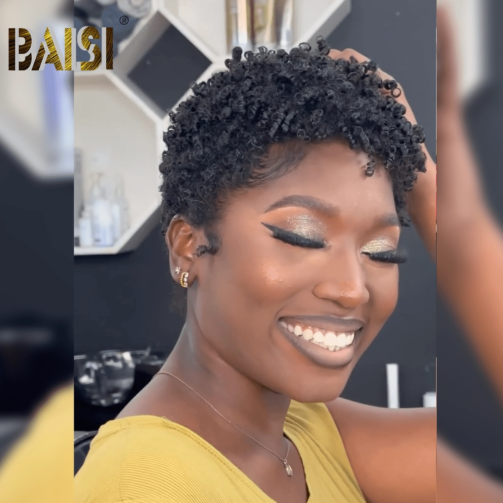 Baisi Fashion Short Afro Curly Wig