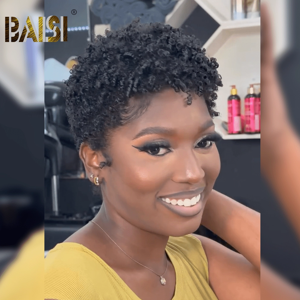 Baisi Fashion Short Afro Curly Wig
