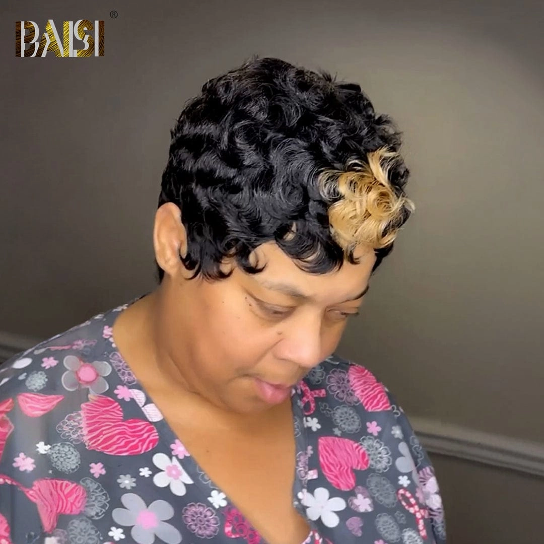 Baisi Finger Wave With Honey Blonde Lace Wig