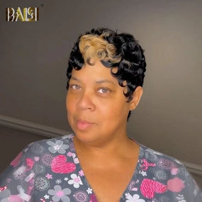 Baisi Finger Wave With Honey Blonde Lace Wig