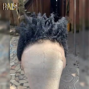 BAISI Full Lace Afro Curl Lace Wig