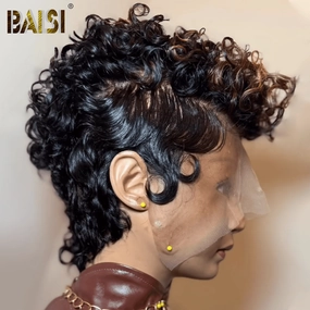 BAISI Full Lace Bleached Knot Quick Weave With Highlight Wig