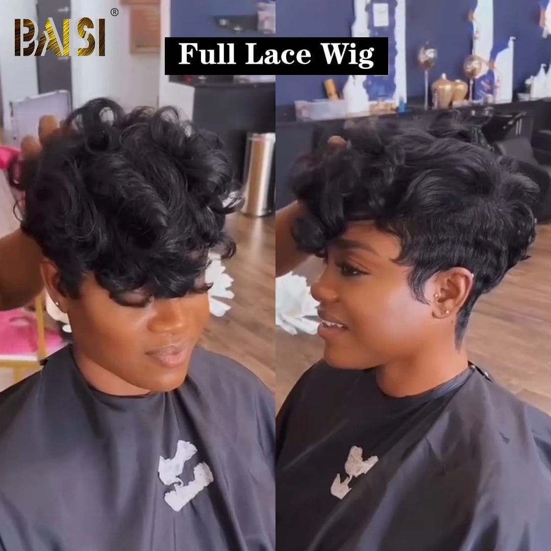 BAISI Full Lace Bleached Knot With Sexy Wavy Wig