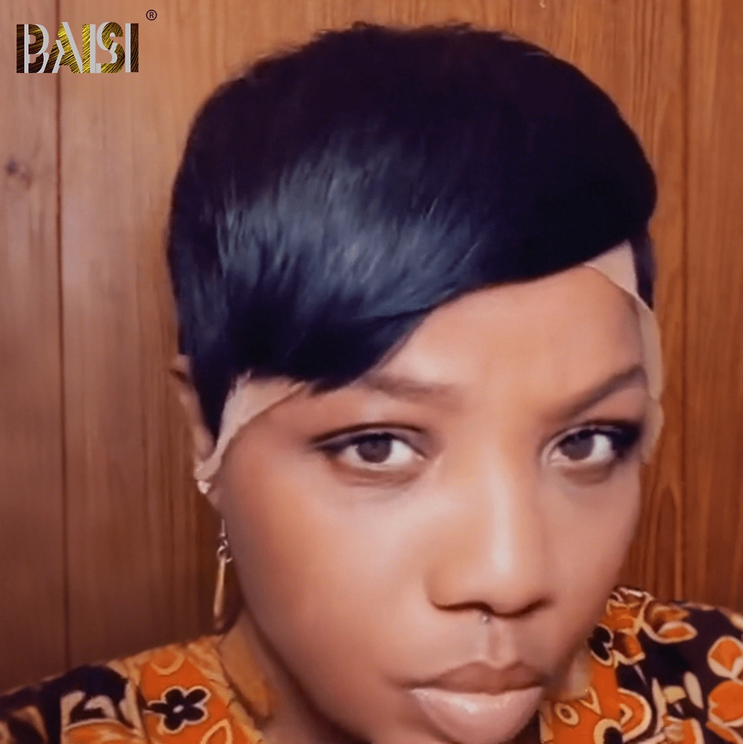 BAISI Full Lace Breathable Short Cut Wig