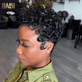 BAISI Full Lace Finger Wave Light Wig