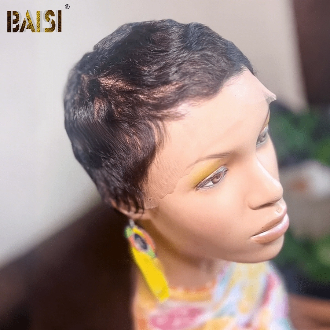 BAISI Full Lace Perfect Super Short Black Wig